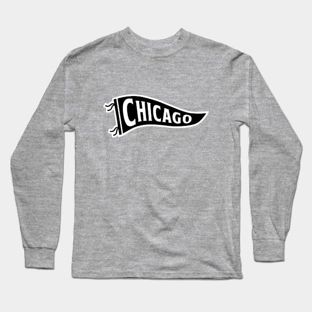 Chicago Pennant - Grey Long Sleeve T-Shirt by KFig21